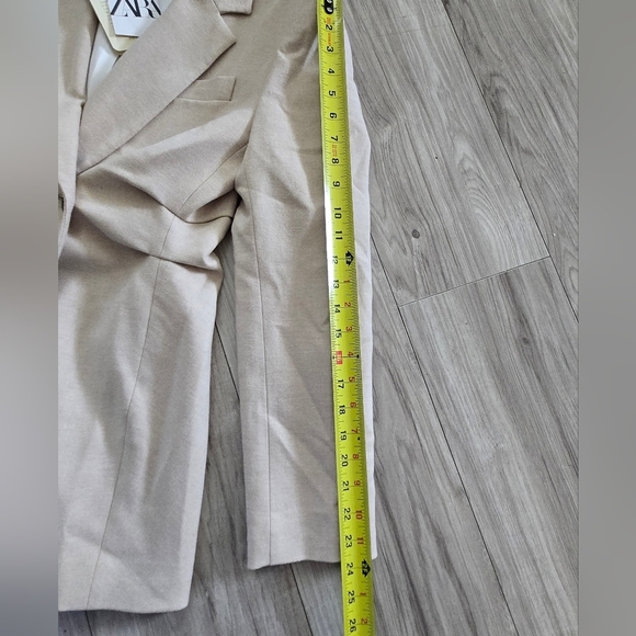 NWT Zara Women's Blazer Gathered Waist Jacket -Size M - Picture 6 of 8